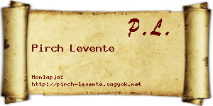 Pirch Levente névjegykártya